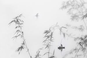 雾竹蒙蒙渔舟悠悠